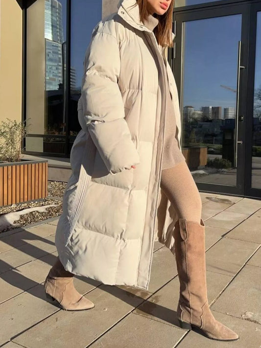 Longline Padded Winter Coat with Belted — women's coat Australia