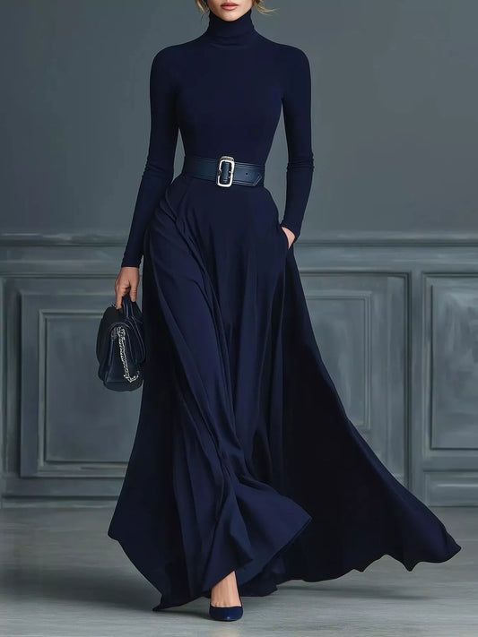 Turtleneck Long Sleeve Maxi Dress — women's maxi dress Australia