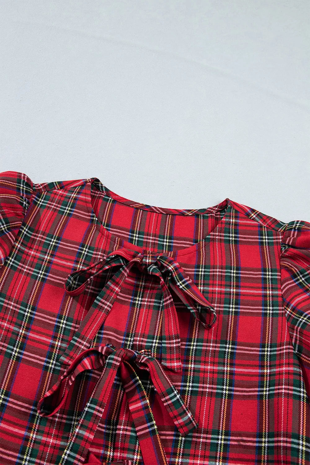 Women's Plaid Knot Neck Mini Shift Dress — Chic and Unique AU