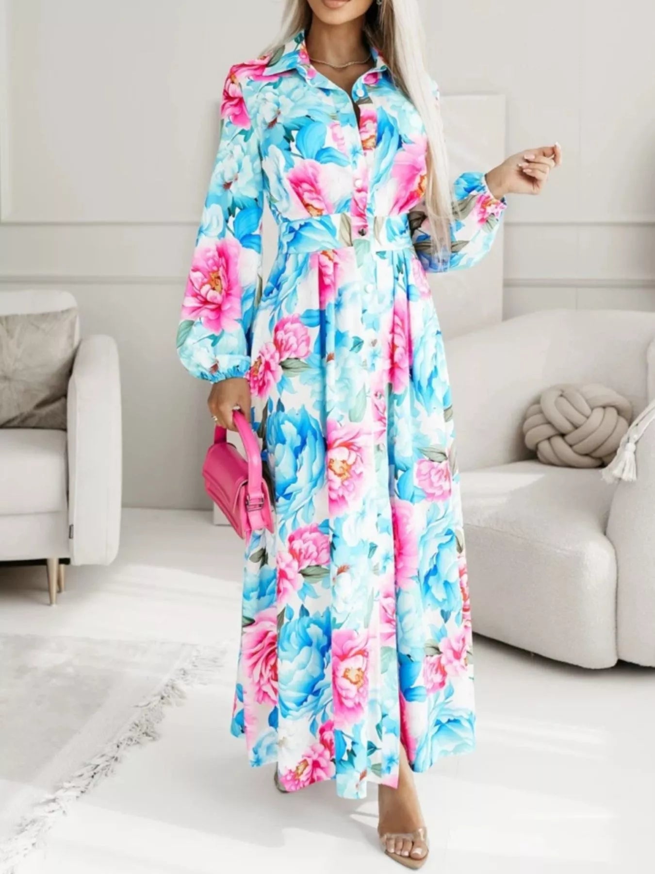 Women's Long Sleeve Maxi Shirt Dress — Chic and Unique AU