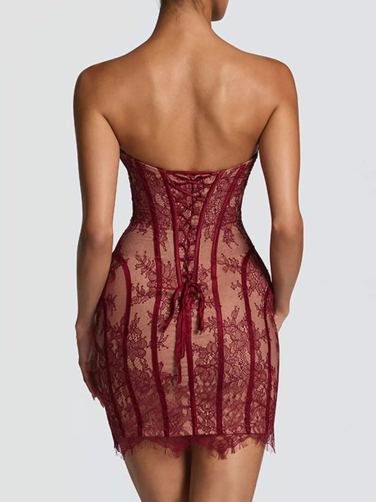 Lace Detail Tube Mini Dress — women's casual dress Australia