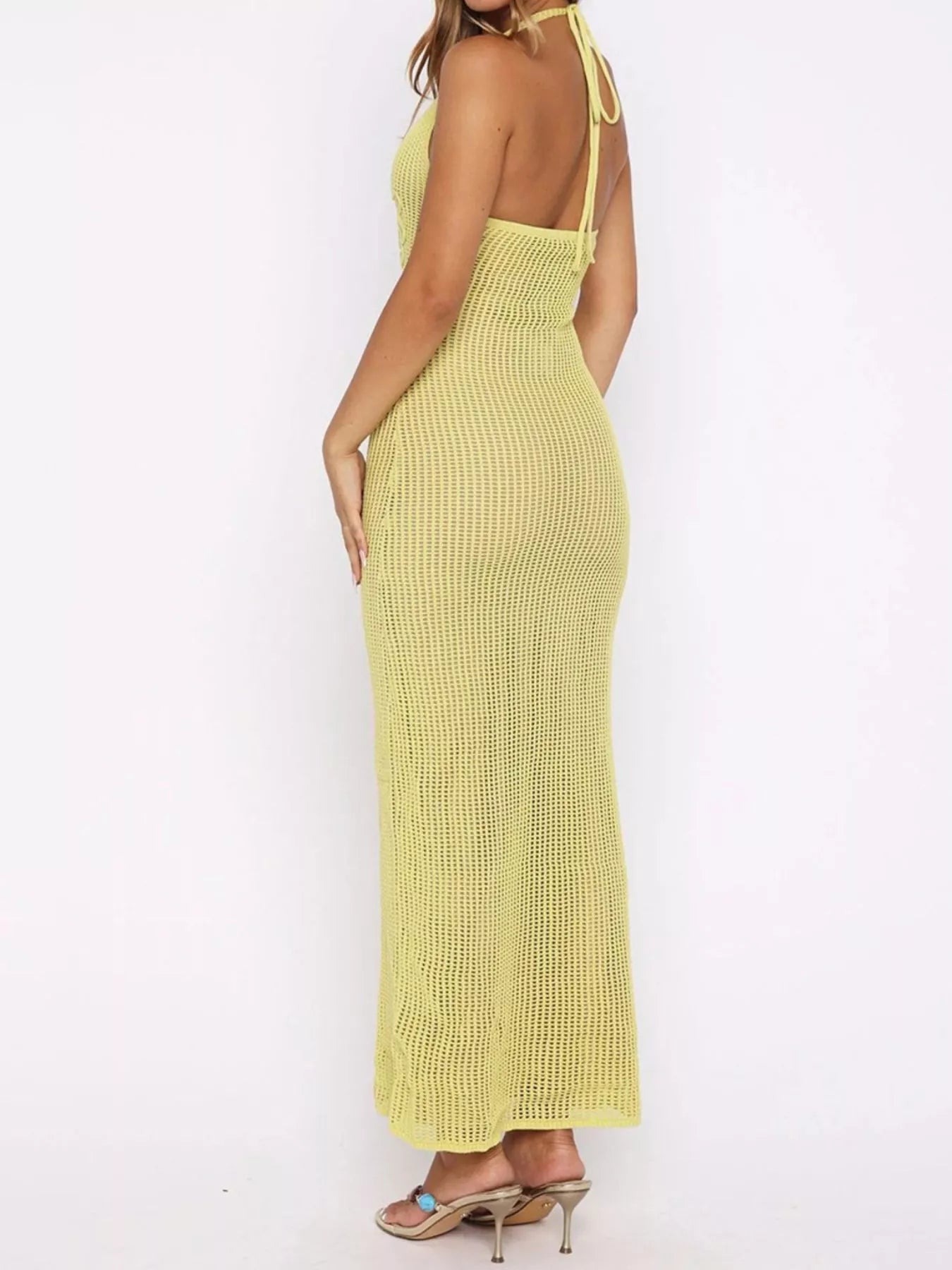 Women's Halter Neck Crochet Maxi Dress — Chic and Unique AU