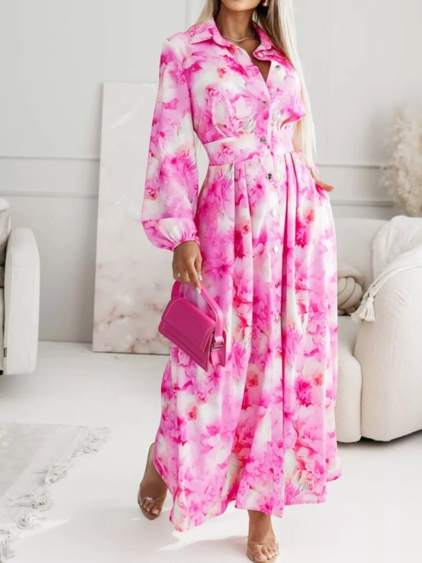 Women's Long Sleeve Maxi Shirt Dress — Chic and Unique AU