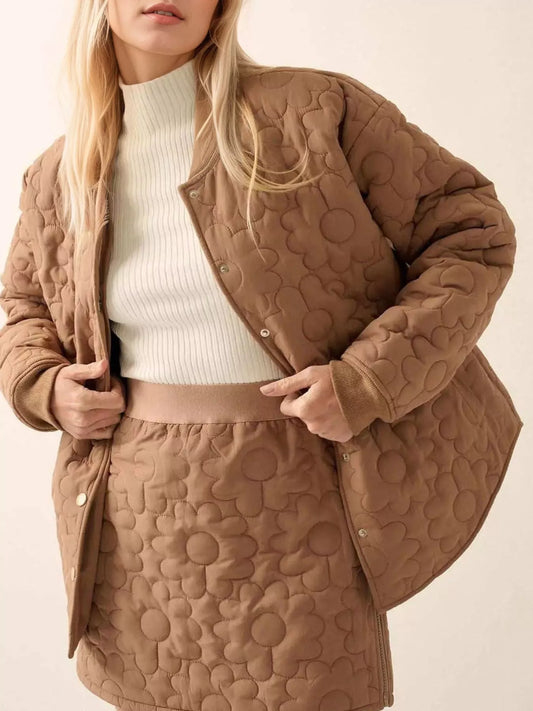 Textured Snap Down Outerwear — women's outerwear Australia