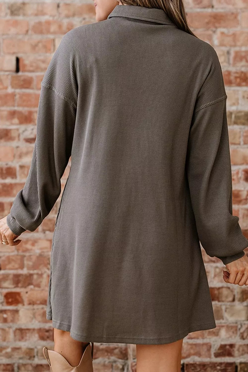Women's Casual Button-Down Dress with Pockets — Chic and Unique AU