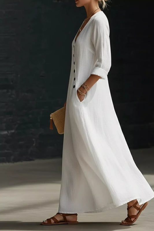 Surplice Long Sleeve Maxi Dress — women's casual dress Australia