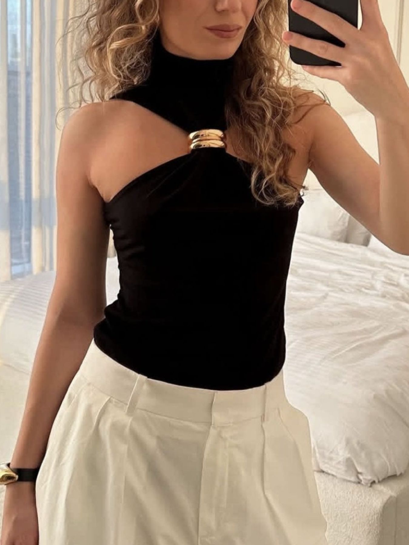 Ring Detail Turtleneck Tank — women's tank top Australia
