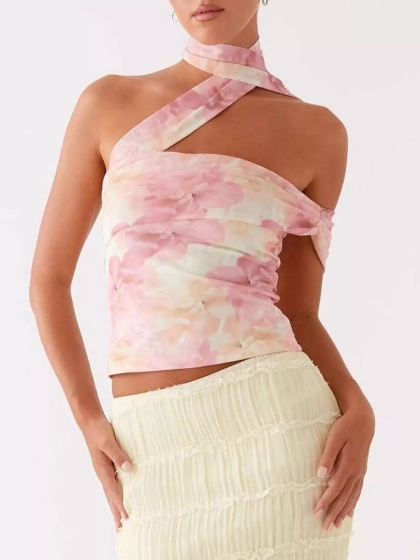 Floral Print Halter Neck Cami — women's cami Australia