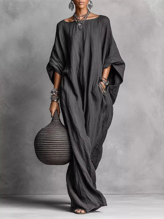 Loose Fit Boat Neck Dress — women's maxi dress Australia