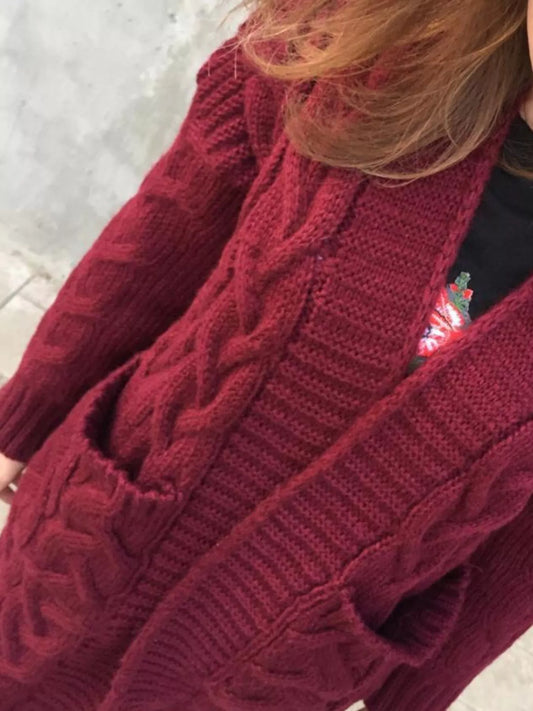 Women's Chunky Knit Open Front Cardigan — women's knitwear Australia