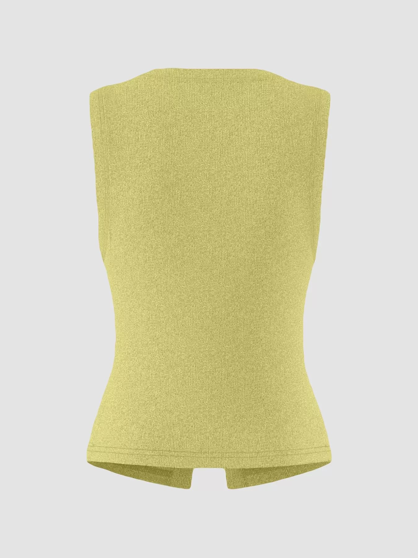 Ribbed Button-Front Sleeveless Tank — women's tank top Australia